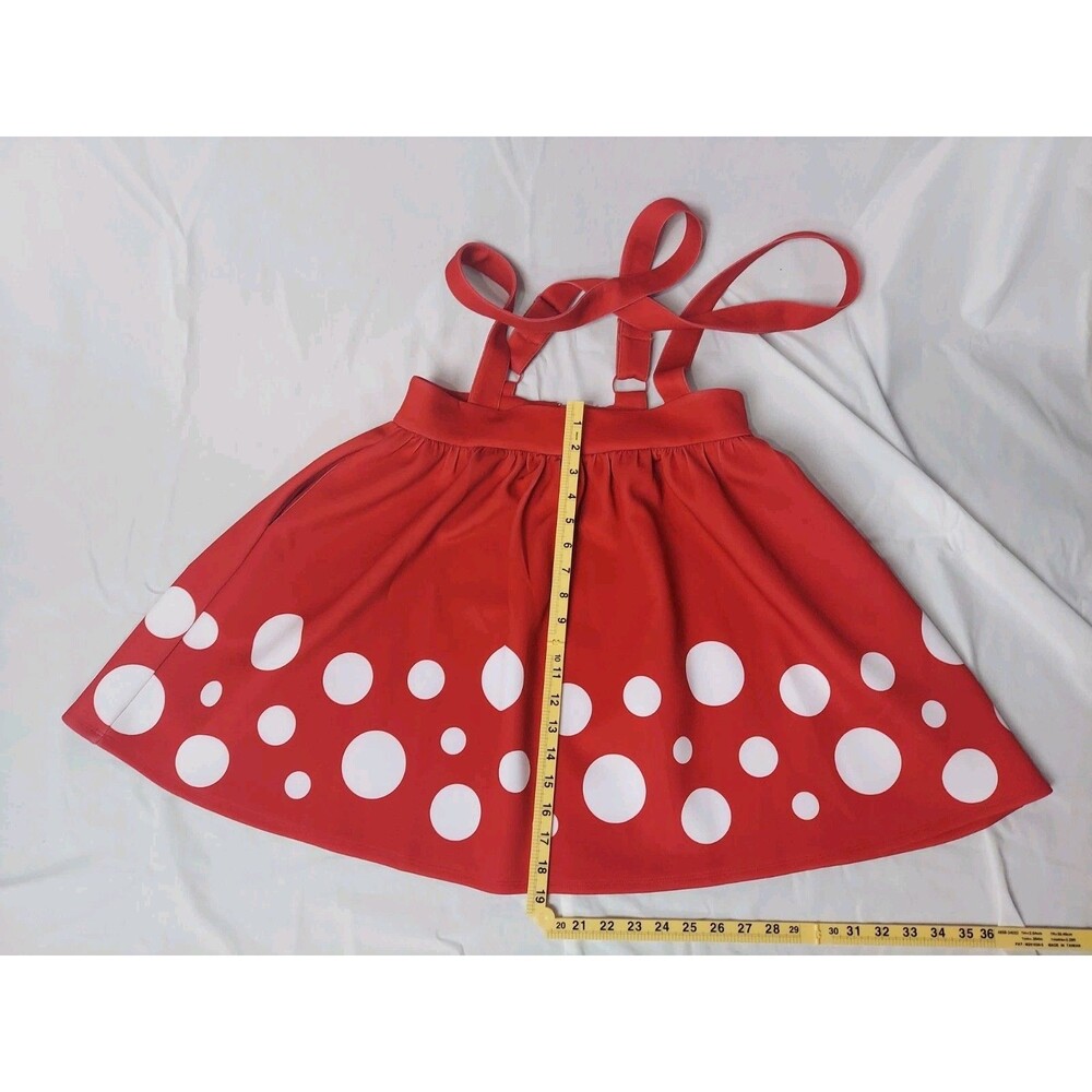 Thorn and Fable Red & White Mushroom Toadstool Skirtall Overall Dress Size Large